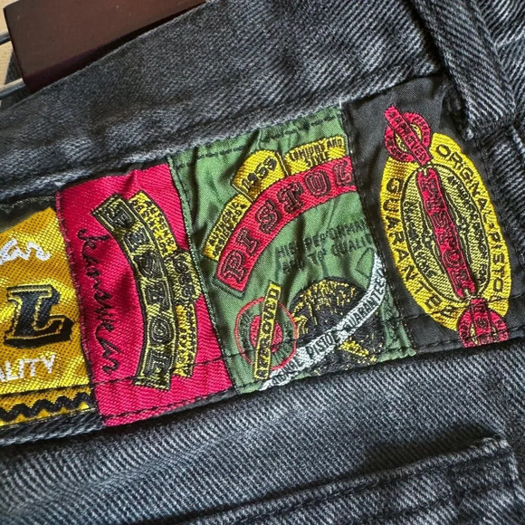 Vintage Pistol Black Wash Relaxed Leg High Wiast Jeans 28"W - Picture 7 of 9